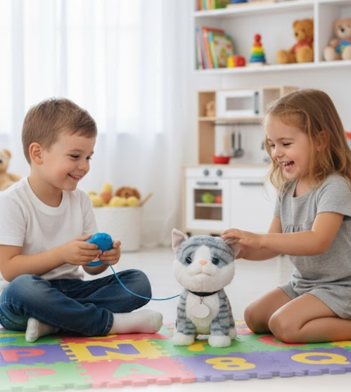 Gato Peluche Interactivo Camina Canta Maulla Control Remoto