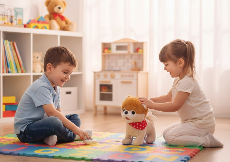 Perro Peluche Interactivo Camina Canta Ladra Control Remoto