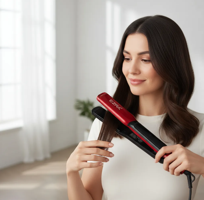 Plancha De Cabello Ezra Ez-2011 Cerámica 220°C Negro/Rojo