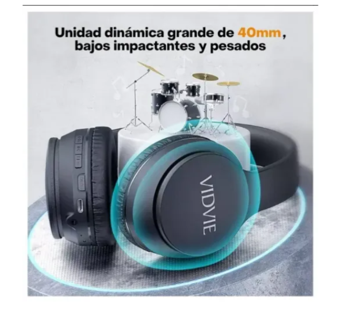 Audífonos Diadema Inalámbrica Bluetooth Marca Vidvie Ref:BBH2109