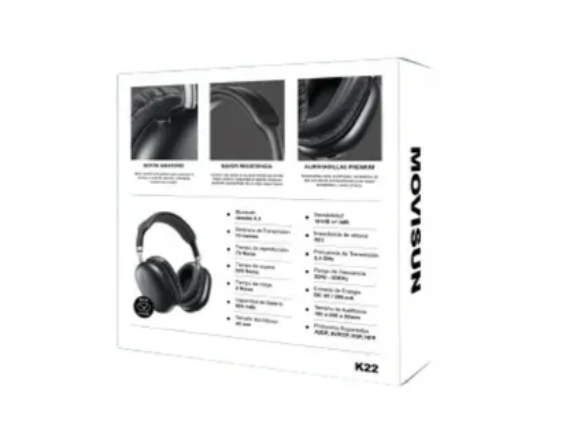 Audífonos Estilo Diadema Movisun K22 Negro