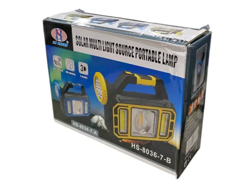 Luz Led Recargable Con Panel Solar HS-8036-7-B